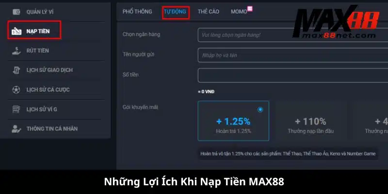 Hướng Dẫn Nạp Tiền MAX88 – Nhanh Chóng, An Toàn & Đơn Giản 3 nạp tiền MAX88